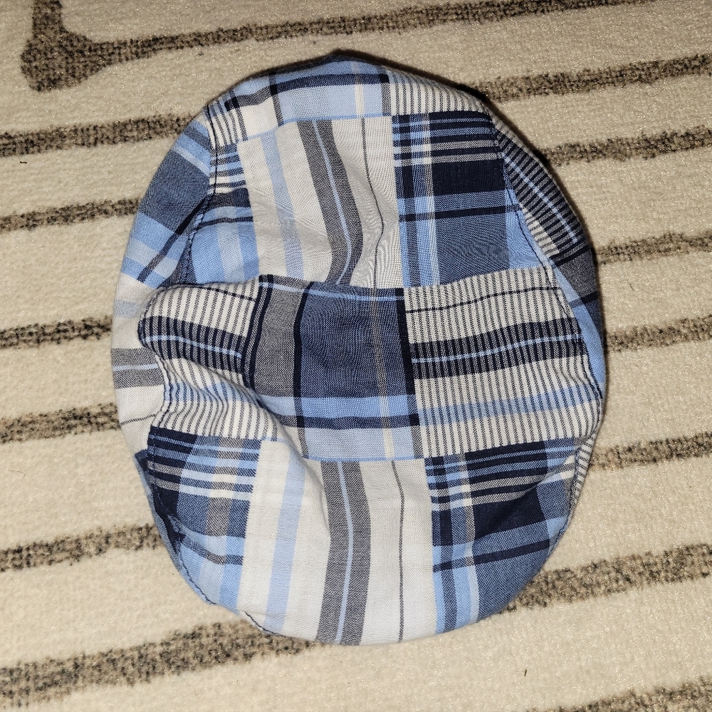 Crazy 8 Blue and White Plaid Hat For Baby